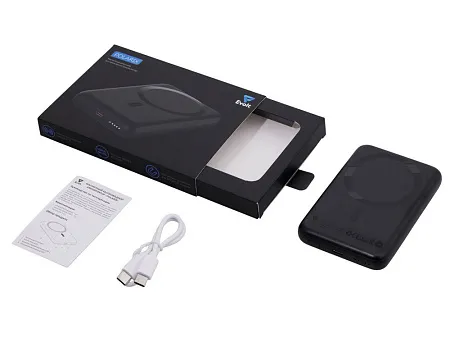 Магнитный внешний беспроводной аккумулятор Polarix, QC/PD, 10000 мАч