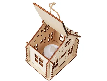 Деревянная подвеска на елку с подсветкой Lumihut