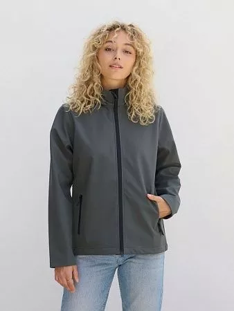 Куртка софтшелл с капюшоном женская Race Women, темно-синяя