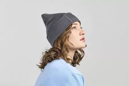 Шапка вязаная  двойная Wind-S с патчем