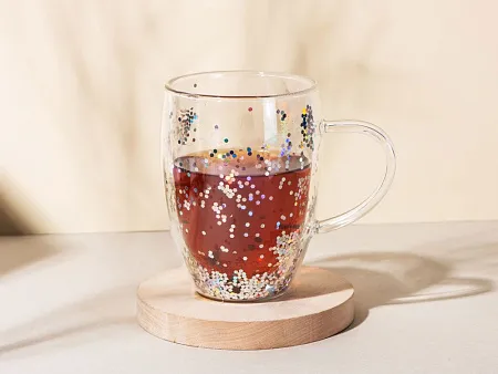 Кружка с двойными стенками с блестками Festival