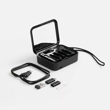 Набор для ухода за гаджетами с беспроводной зарядкой Rules, черный