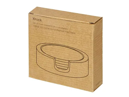 Набор костеров из пробки на подставке Krock