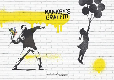 Блокнот линованный Pininfarina Banksy Улетающая девочка из каменной бумаги, А5