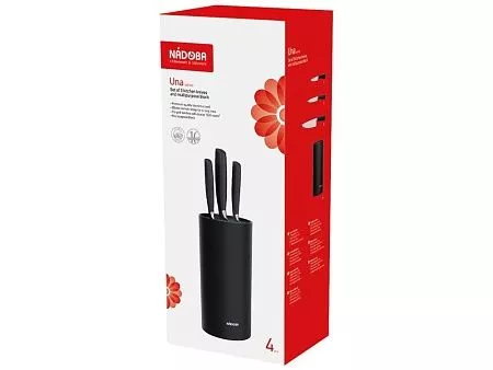 Набор из 3 кухонных ножей в универсальном блоке UNA