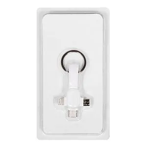 Кабель-брелок 3в1 Cavi, серый, в подарочной упаковке