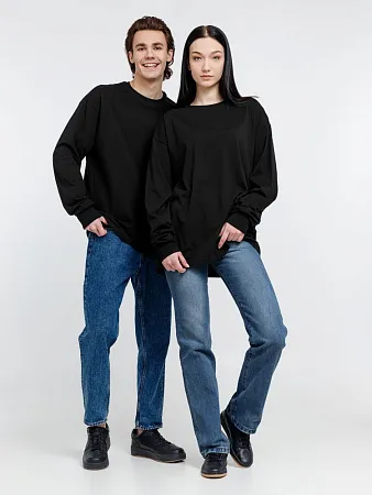 Футболка оверсайз унисекс с длинным рукавом Сity Sapiens, черная