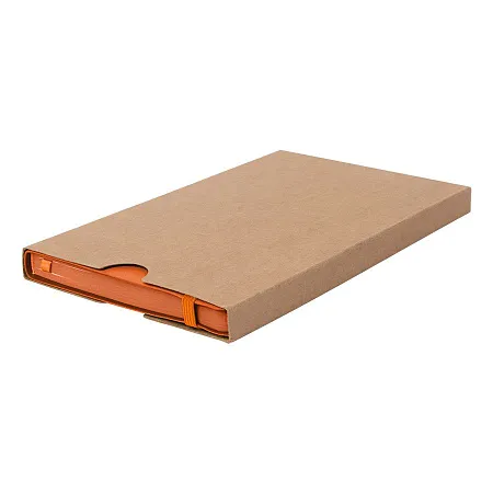 Бизнес-блокнот "RILY", формат А5,  оранжевый, блок в точку