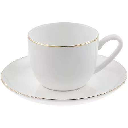 Кофейная пара Mansion Select, белая с золотистой отводкой