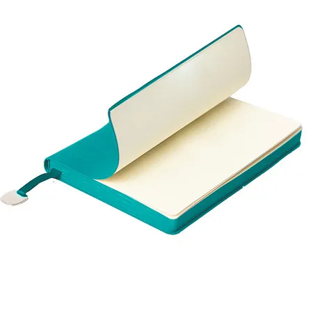 Ежедневник недатированный Fusion, А5, бирюзовый, кремовый блок, красный срез
