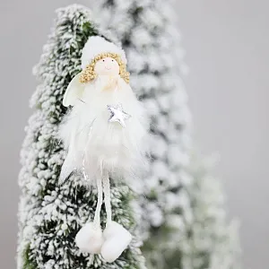 Новогоднее украшение рождественский ангел  Брайтенс,белый