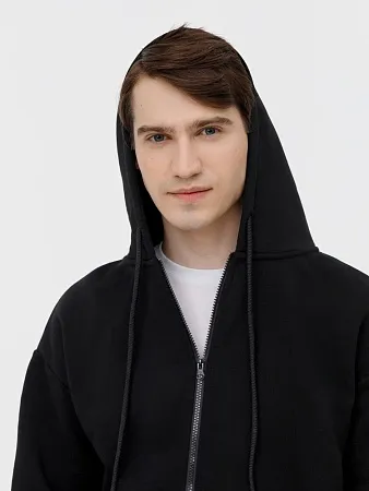 Толстовка унисекс оверсайз на молнии Zippy Terry, черная