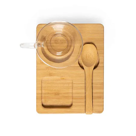 Набор MORKEL:чашка, ложка, подставка