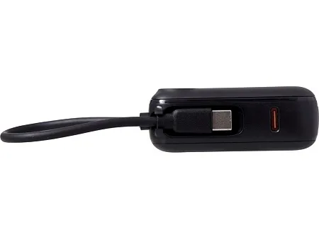 Внешний аккумулятор со встроенным кабелем Liri, QC/PD, 10000 мАч