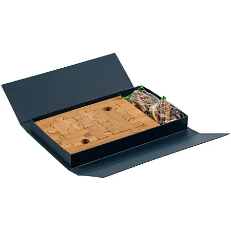 Коробка подарочная под ежедневник, флешку и ручку, серебристая