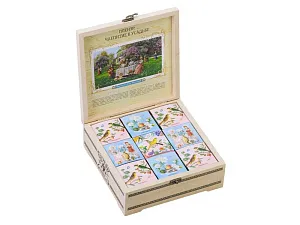 Подарочный набор с чаем Весенняя коллекция в деревянной шкатулке