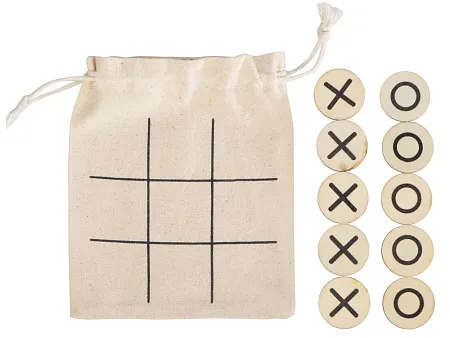 Деревянные крестики-нолики в мешочке XO