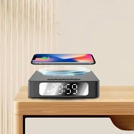 Часы с беспроводной зарядкой Raven, черный