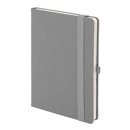 Бизнес-блокнот OXI, A5, серый, твердая обложка, RPET, в линейку