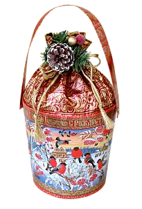 ВЕДЕРКО СНЕГИРИ С ШИШКОЙ (1200г) (63)