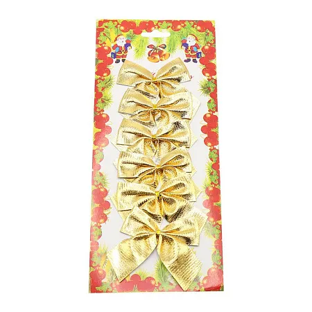 Набор рождественских бантов, 6 шт., золотой