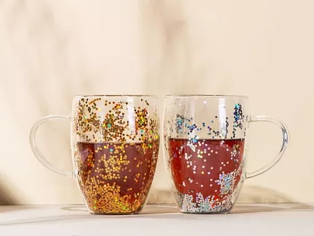 Кружка с двойными стенками с блестками Festival