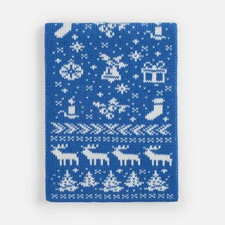 Шарф Holidale, синий с молочным