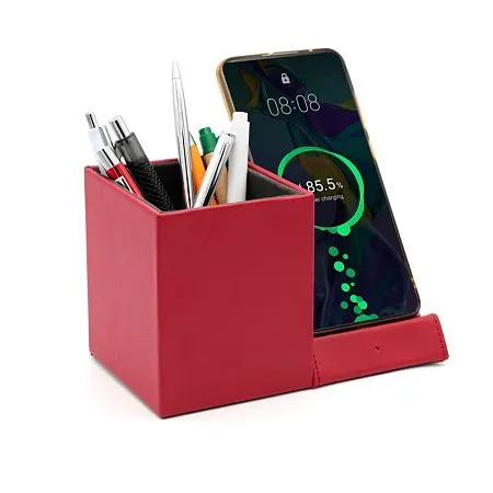 Настольный органайзер Elegans c беспроводной зарядкой, черный