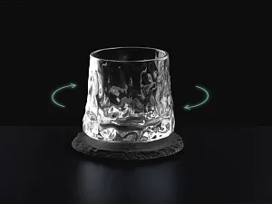 Вращающийся бокал для виски на сланцевом костере Bromo