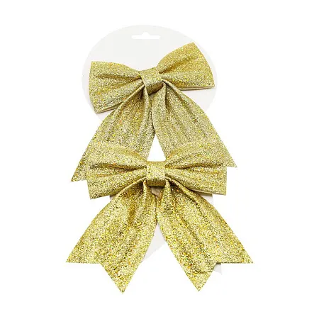 Набор рождественских бантов, 2 шт., золотой