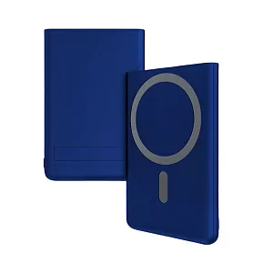 Магнитный внешний аккумулятор Slims с беспроводной зарядкой (15W), 5000 Mah, черный