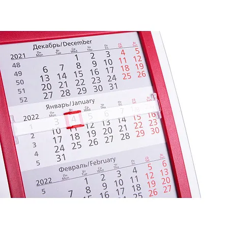 Календарь настольный на 2 года, красный/черный