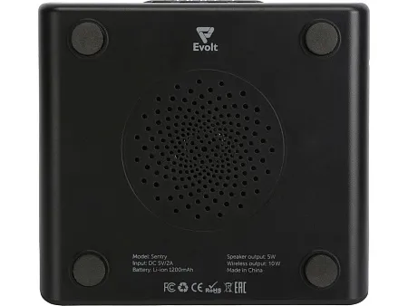 Беспроводная колонка с часами и функцией беспроводной зарядки Sentry