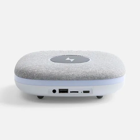 Bluetooth колонка с беспроводной зарядкой и подсветкой Terrafonic, серая