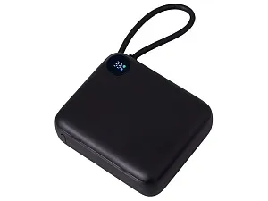 Внешний аккумулятор со встроенным кабелем Liri, QC/PD, 10000 мАч