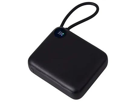 Внешний аккумулятор со встроенным кабелем Liri, QC/PD, 10000 мАч