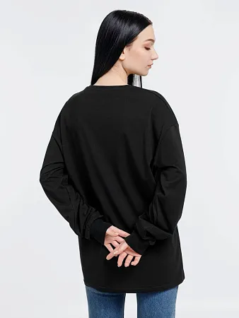 Футболка оверсайз унисекс с длинным рукавом Сity Sapiens, черная