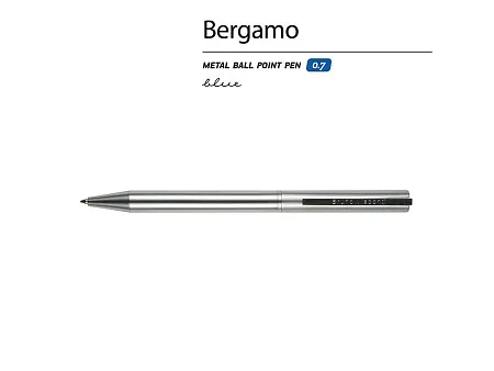 Ручка металлическая шариковая Bergamo, серебристый