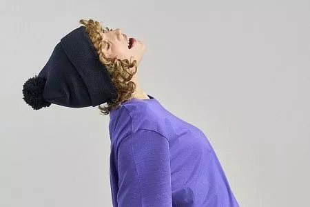 Шапка вязаная  двойная Wind-S с помпоном