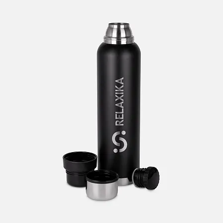 Термос Relaxika 1600 со стикерпаком, черный