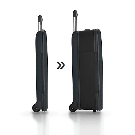 Чемодан складной Rollink Vega II 55x40x20 см, 2 колеса, серо-синий