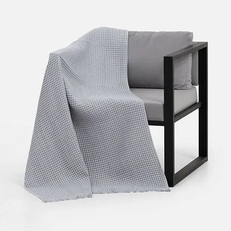 Плед вафельный Elenglect, светло-серый