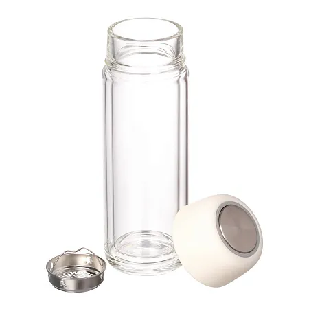 Бутылка стеклянная с двойными стенками, Bianca, 300 ml, белая