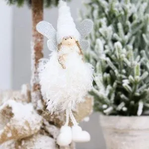 Новогоднее украшение рождественский ангел Беатриче,серый