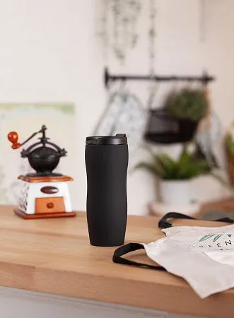 Термостакан "Монтана", покрытие soft touch, 0,4 л., черный