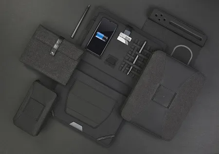 Папка А5 с беспроводным зарядным устройством 4000 mAh и блокнотом softtouch