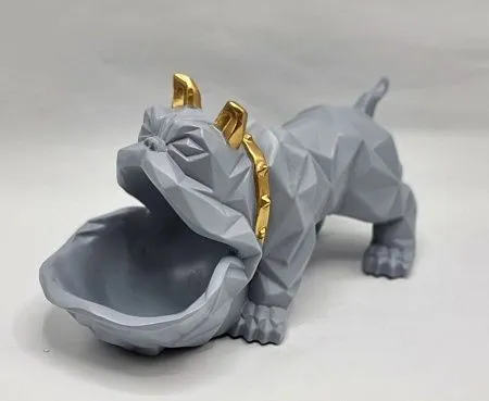 Статуэтка хранитель Бульдог, серый