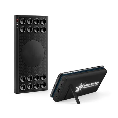 Беспроводное зарядное устройство "Eight SOFTTOUCH", 8000 mAh, с подсветкой логотипа