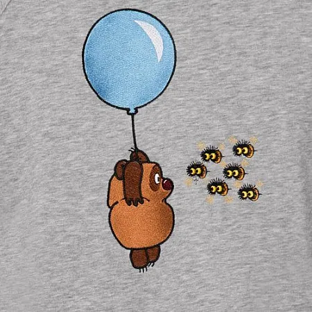 Толстовка с капюшоном Gourji "Винни-Пух" серая M