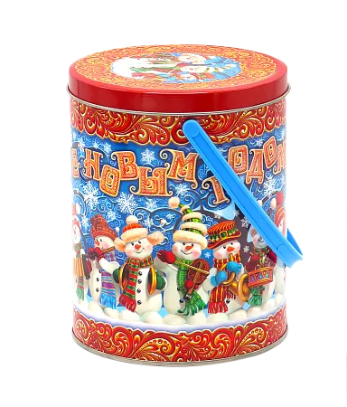 №3 ЖЕСТЕБАНКА ТУБА СНЕГОВИКИ 500 грамм новогодний подарок классический